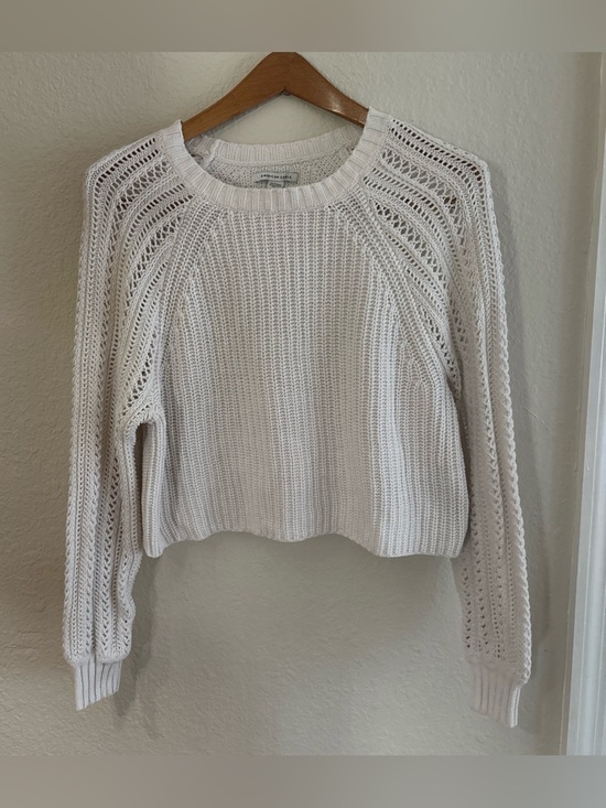 American Eagle Outfitters Sweaters - American Eagle Women's Cream Open-Knit Pullover Sweater XS